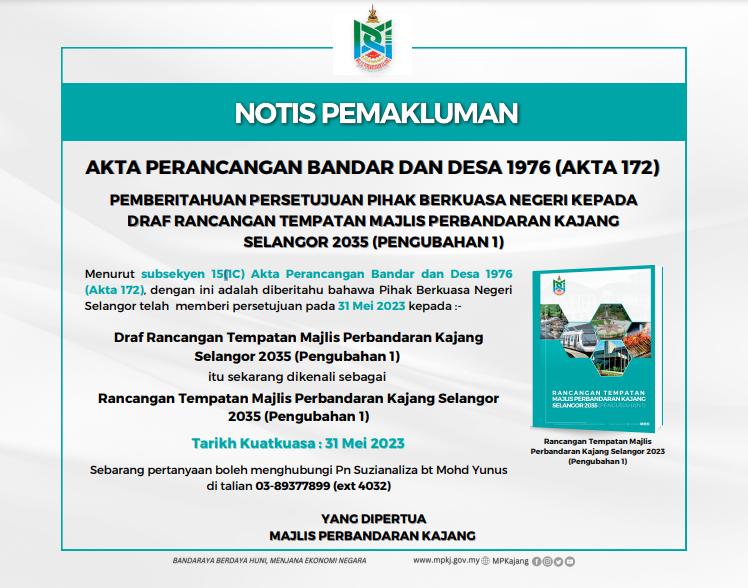 notis pemakluman perancang